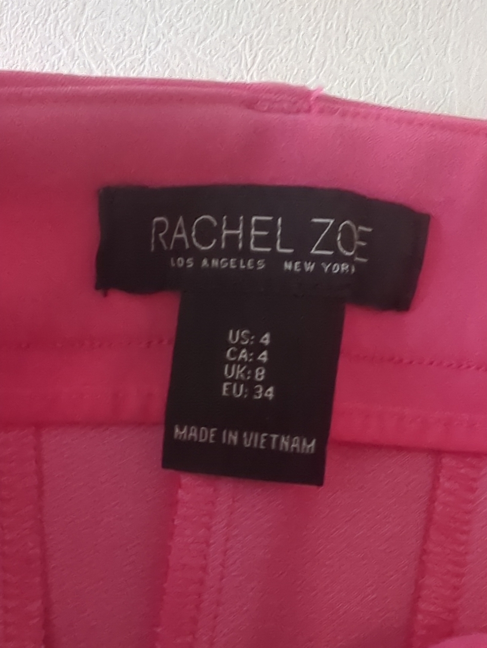 Rachel Zoe Hot Pink Straight Leg Work Pants Barbiecore Pull On Trousers Size 4 - Picture 5 of 9